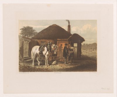 Hoefsmid in gesprek met man door Charles Rochussen