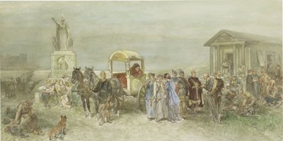 Marktplaats met Romeinen en Batavieren door Charles Rochussen