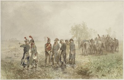 Ontmoeting van Franse officieren in Holland, 1793 door Charles Rochussen