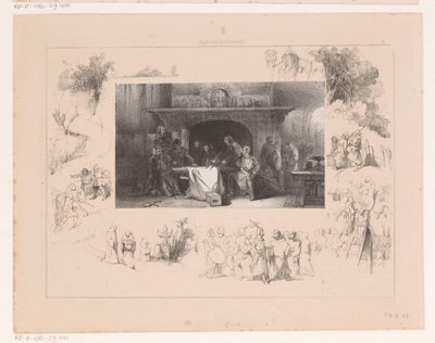 Ridders rondom een tafel door Charles Rochussen
