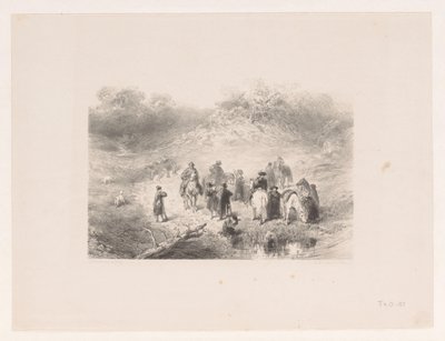 Ruiters in duinlandschap door Charles Rochussen