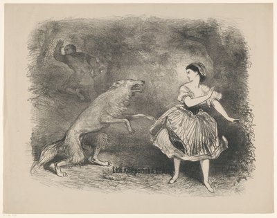 Scène uit ballet Roodkapje en de wolf door Charles Rochussen