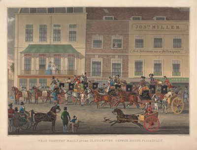 West Country Post bij het Gloucester Coffee House, Piccadilly door Charles Rosenberg
