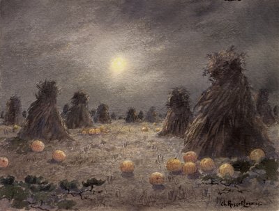 Herfstoogst bij Maanlicht door Charles Russell Loomis
