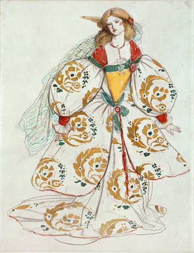 Kostuumontwerp, ca. 1850-1880 door Charles S Ricketts