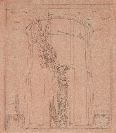 Het labyrint waarin de tweevormige stier was gestald, eind 19e eeuw door Charles S Ricketts