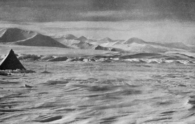 Druk op de Beardmore onder de Cloudmaker Mountain, ca. 1911, 1913 door Charles S Wright