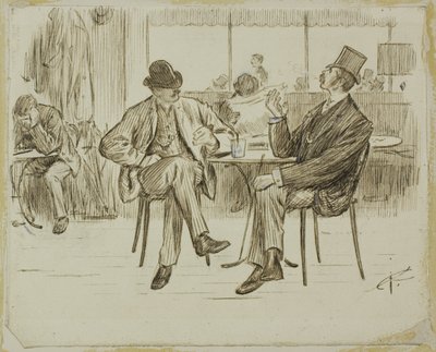 Caféscène door Charles Samuel Keene