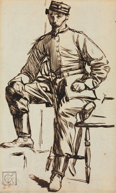 Charles Keene als vrijwilliger door Charles Samuel Keene
