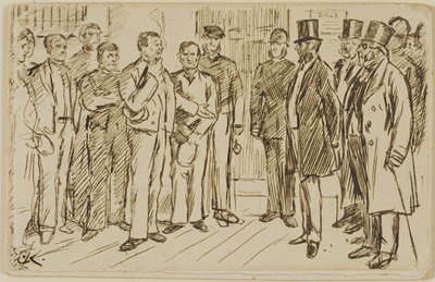 Identificatie van gevangene door Charles Samuel Keene