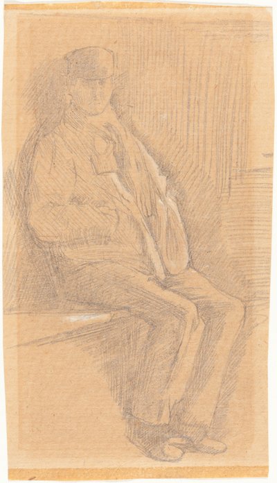 Zittende Man door Charles Samuel Keene