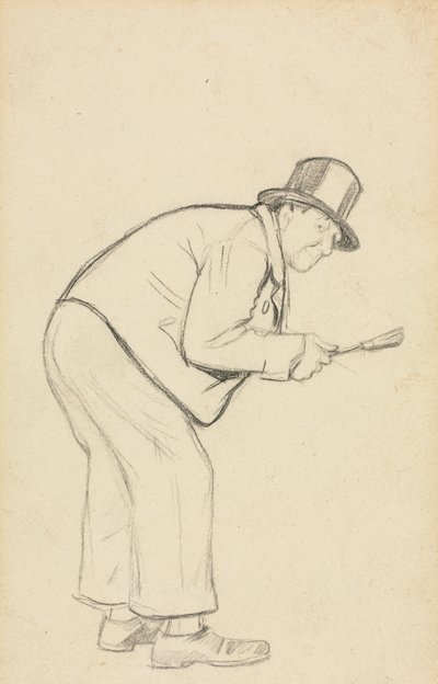 Studie voor "Een vrouwenhater" door Charles Samuel Keene