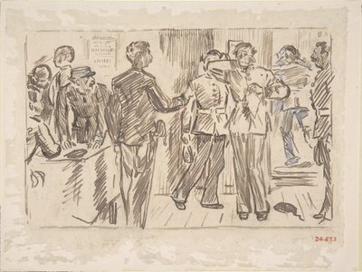 De traan van de soldaat-oud lied, ca. 1879 door Charles Samuel Keene