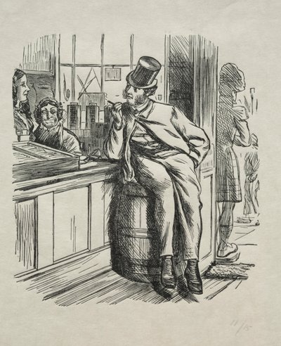 Wat er gebeurde na het doden van een rijke oom met Kerstmis, 1865 door Charles Samuel Keene