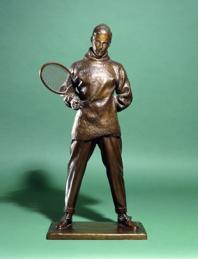 Een bronzen figuur van Z.K.H. De Prins van Wales, later Edward VIII, gekleed voor tennis, c.1920s-1930s door Charles Sergeant Jagger