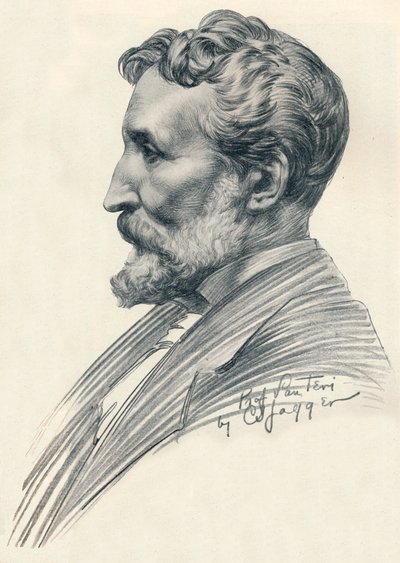 Édouard Lantéri, Frans-gebore Britse beeldhouwer en medailleur, begin 20e eeuw 1914-1915 door Charles Sergeant Jagger