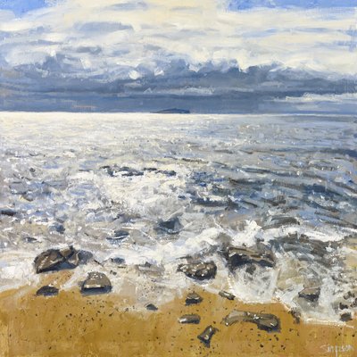 Crail Shore, 2015 (olieverf op doek) door Charles Simpson