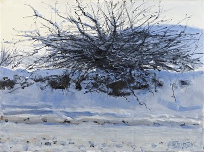 Meidoorn, 2011 (olieverf op doek) door Charles Simpson