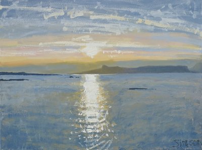Zonsondergang Zee, 2013 (olieverf op doek) door Charles Simpson