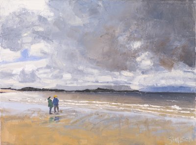 Twee figuren, 2017 (olieverf op doek) door Charles Simpson