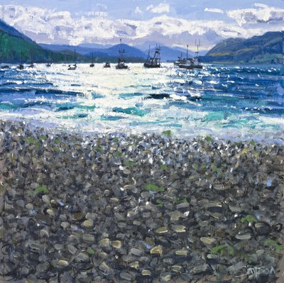 Ullapool Shore, 2011 (olieverf op doek) door Charles Simpson