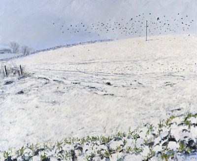 Winterkraaien, 2012 (olieverf op doek) door Charles Simpson