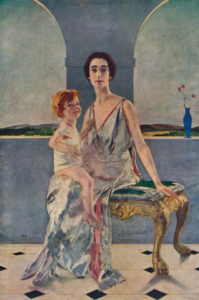 De gravin van Rocksavage en haar zoon, 1922 1935 door Charles Sims