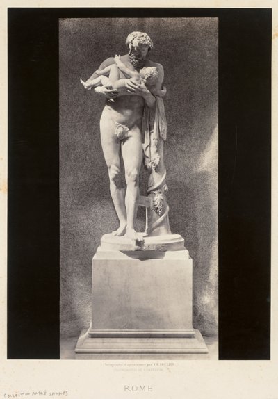 Silenus houdt het kind Dionysus vast, Louvre Museum, Parijs, ca. 1860s door Charles Soulier