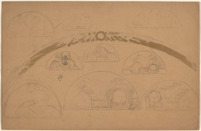 Studies voor Lunetten [recto] door Charles Sprague Pearce