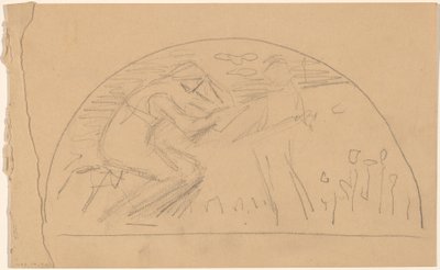 Studie voor een lunet (recto) door Charles Sprague Pearce