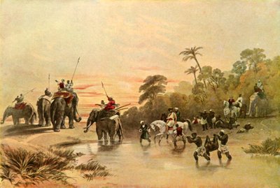 Terugkeer van varkensjacht in India, 1840s, 1901 door Charles Stewart Hardinge