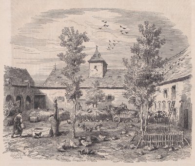 Interieur van een Boerderij, uit Le Magasin Pittoresque door Charles Tamisier