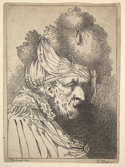 Oosters Hoofd, ca. 1803 door Charles Theodosius Heath