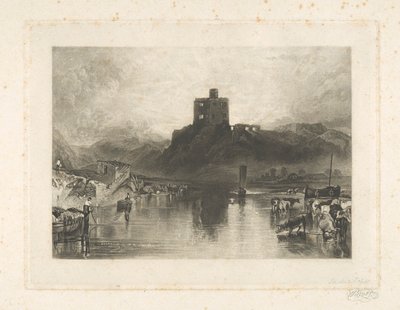 Kasteel Norham, aan de rivier de Tweed door Charles Turner