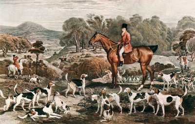 Ralph John Lambton en zijn paard Undertaker en honden, eind 18e eeuw, 1912 door Charles Turner