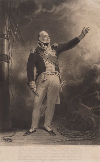 De Zeer Eerwaarde Edward Lord Viscount Exmouth door Charles Turner