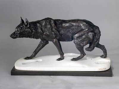 Wolf Volgt Spoor in de Sneeuw door Charles Valton