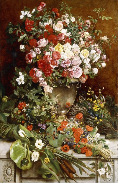 Hulde aan de koningin van de bloemen, 1884 door Charles Verlat