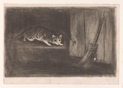 Kat en muis door Charles Verlat