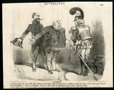 Illustratie van Charles Vernier in Le Charivari - Over - Duitsland Pruisen, President van de Republiek, Frosdorf - Ratapoil door Charles Vernier