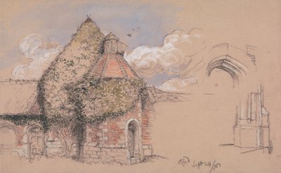 Ruïnes van het oude paleis van de aartsbisschoppen van Canterbury in Otford, Kent, 24 september 1856 door Charles West Cope