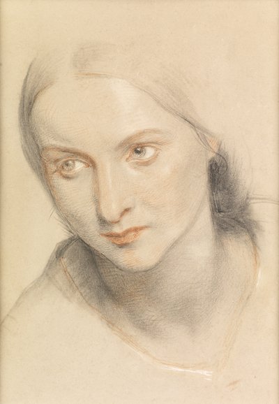 Studie van een vrouwenhoofd, 1894 door Charles West Cope