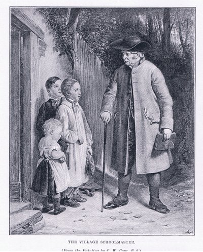 De dorpsschoolmeester, uit The Magazine of Art 1893, Cassell and Company door Charles West Cope