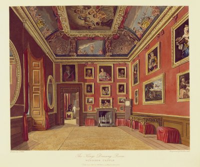 De Kleedkamer van de Koning, Windsor Castle, uit Royal Residences, gegraveerd door W. J. Bennett, uitgegeven door William Henry Pyne (1769-1843), 1816 door Charles Wild