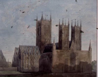 Uitzicht op Lincoln Cathedral door Charles Wild