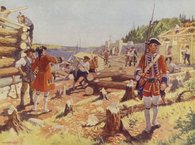 De stichting van Halifax door Charles William (after) Jefferys