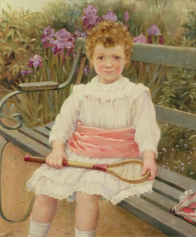 Meisje met een Badminton Racket door Charles William Bartlett