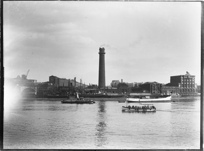 Shot Tower en Loodfabrieken, Belvedere Road, Lambeth, Greater London Authority door Charles William Prickett