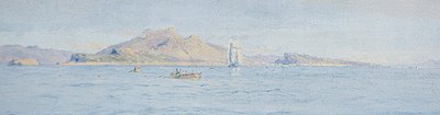 Een Zonnige Dag aan de Kust, Villefranche sur Mer door Charles William Wyllie