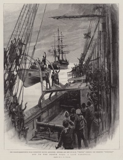 Op naar de Noordpool, een Laatste Afscheid door Charles William Wyllie